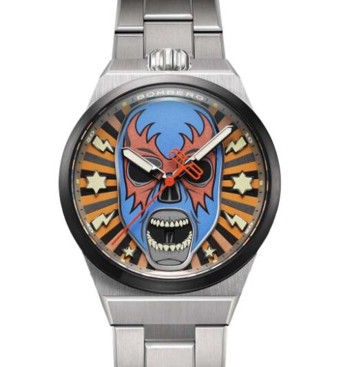 Bomberg BOLT-68 Neo Lucha Libre Blue Replica Watch BF43H3SP.03-1.12