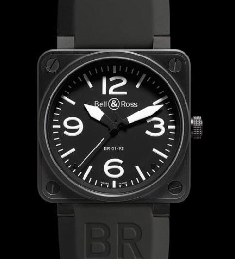 Bell & Ross Replica Watch BR 01-92 Carbon AVIATION BR0192-BL-CA Matte Black PVD Steel