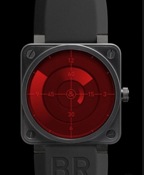 Bell & Ross Replica Watch BR 01 Red Radar AVIATION BR0192-REDRADAR Balck PVD Steel