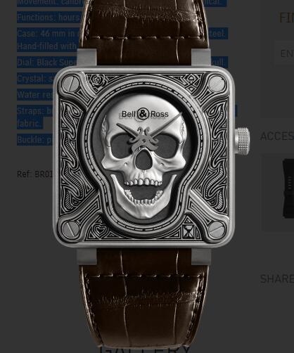 Replica Bell and Ross br01 Watch BR 01 BURNING SKULL BR0192-SKULL-BURN