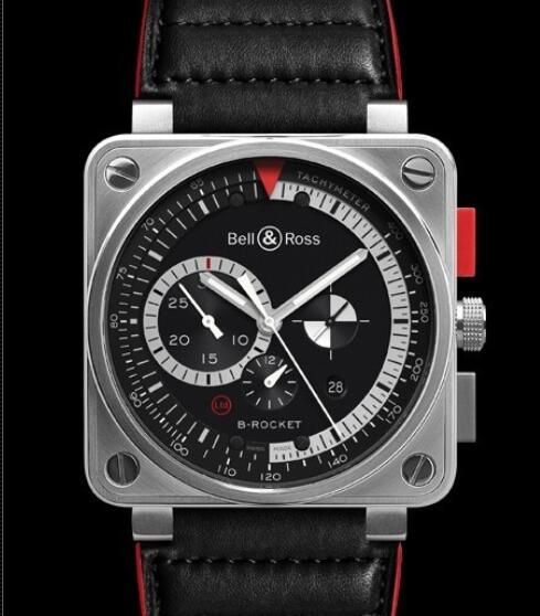 Bell & Ross Replica Watch BR 01-94 B-ROCKET AVIATION BR0194-B-ROCKET Steel - Leather Bracelet