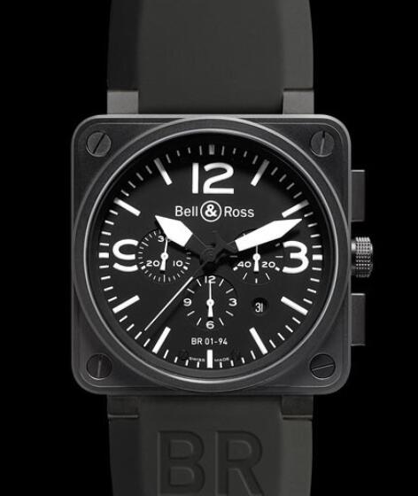 Bell & Ross Replica Watch BR 01-94 Carbon AVIATION BR0194-BL-CA Matte Black PVD Steel