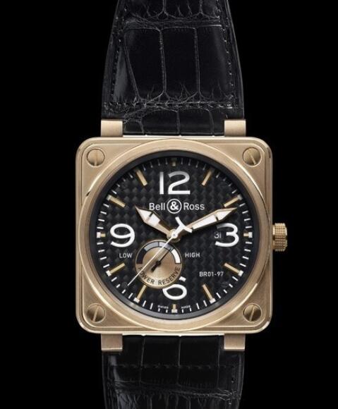 Bell & Ross Replica Watch BR 01-97 Pink Gold AVIATION BR0197-PINK Pink Gold - Alligator Bracelet