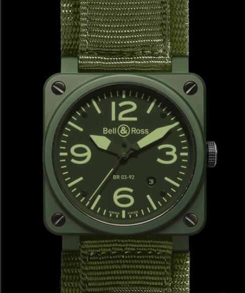 Bell & Ross Replica Watch BR 03-92 Military Ceramic AVIATION BR0392-CERAM-MIL Kaki Ceramic