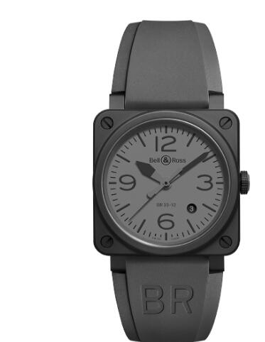 Bell & Ross Replica Watch BR 03-92 Commando AVIATION BR0392-COMMANDO Black PVD Steel - Rubber Strap