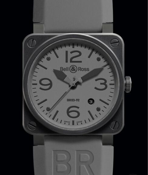 Bell & Ross Replica Watch BR 03-92 Commando AVIATION BR0392-COMMANDO Black PVD Steel - Rubber Strap