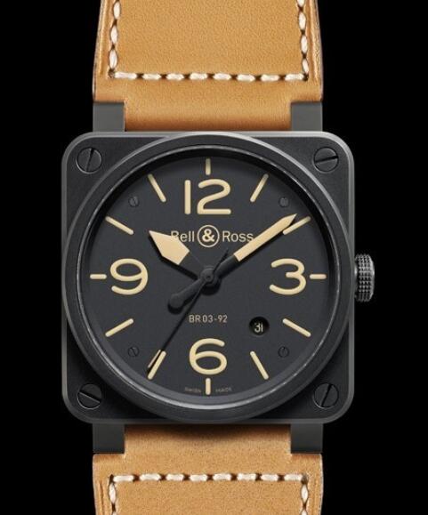 Bell & Ross Replica Watch BR 03-92 Heritage AVIATION BR0392-HERITAGE Matte Black PVD Steel