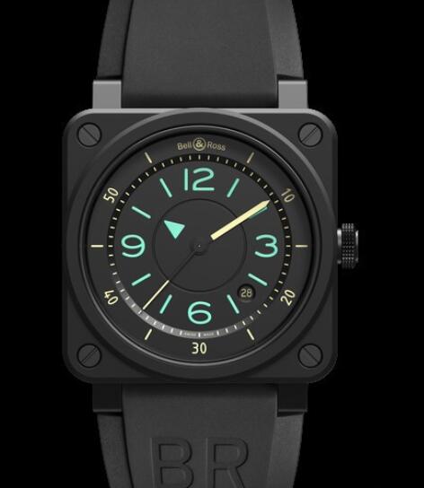 Bell & Ross INSTRUMENTS Replica Watch BR 03-92 BI-Compass BR0392-IDC-CE/SRB Ceramic - Black Dial - Strap Rubber