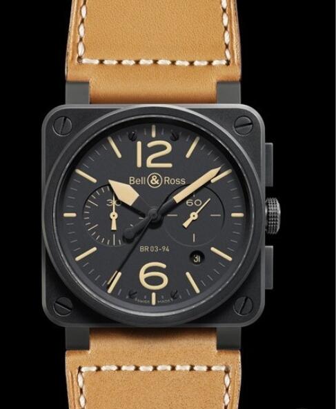 Bell & Ross Replica Watch BR 03-94 Heritage AVIATION BR0394-HERITAGE Matte Black PVD Steel