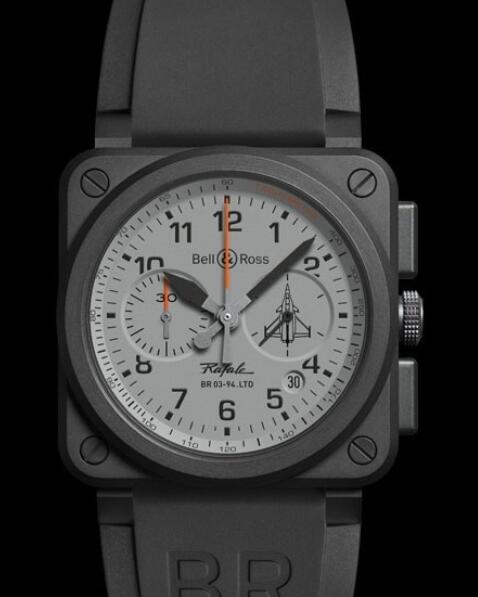 Bell & Ross Replica Watch BR 03 Rafale AVIATION BR0394-RAFALE-CE Black Ceramic - Black Rubber Strap