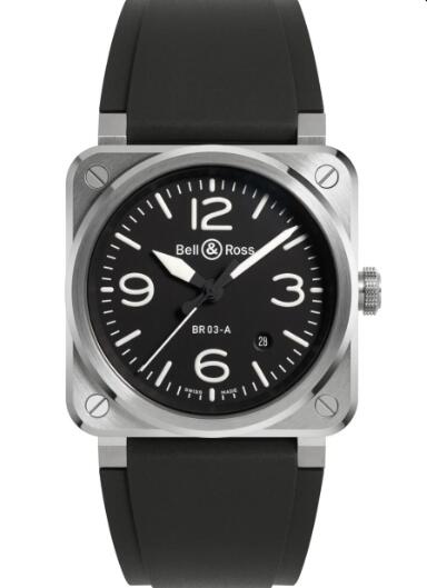 Bell & Ross BR03 Black Steel Replica Watch BR03A-BL-ST/SRB