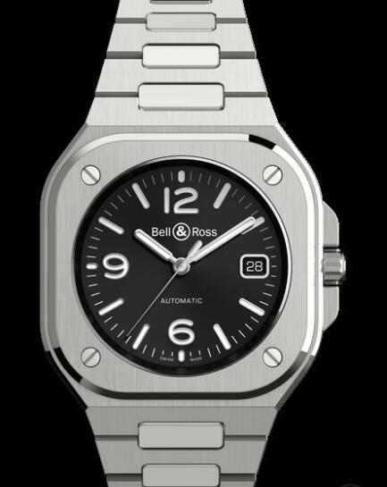 Bell & Ross INSTRUMENTS Replica Watch BR05 Black Steel BR05A-BL-ST/SST Satin-Polished Steel - Black Dial - Bracelet Satin-Polished Steel