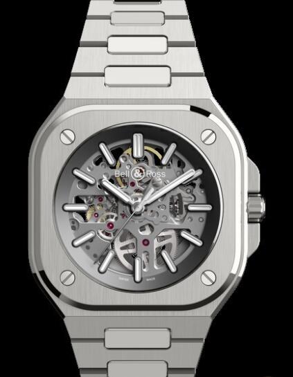 Bell & Ross INSTRUMENTS Replica Watch BR05 Skeleton BR05A-GR-SK-ST/SST Satin-Polished Steel - Bracelet Satin-Polished Steel