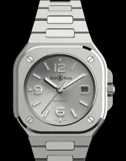 Bell & Ross INSTRUMENTS Replica Watch BR05 Grey Steel BR05A-GR-ST/SST Satin-Polished Steel - Grey Dial - Bracelet Satin-Polished Steel