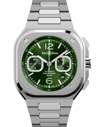 Bell and Ross BR 05 Chrono Green Steel Replica Watch BR05C-GN-ST/SST