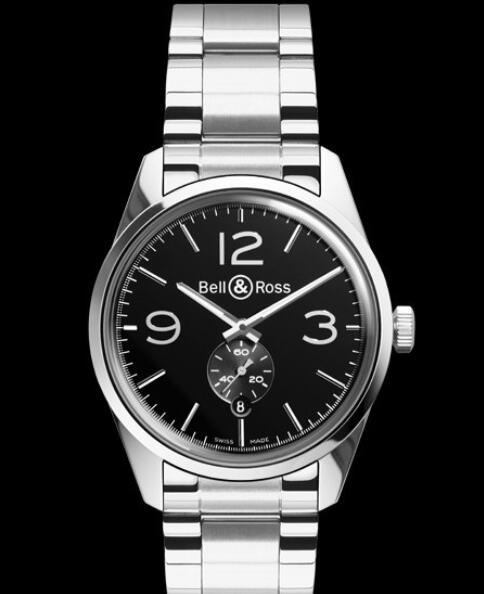 Bell & Ross VINTAGE Replica Watch BR 123 Officer BRG123-BL-ST/SST Steel - Black Dial - Steel Bracelet