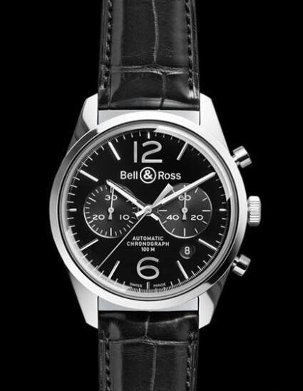 Bell & Ross VINTAGE Watch Replica BR 126 Officer BRG126-BL-ST/SCR Steel - Black Dial