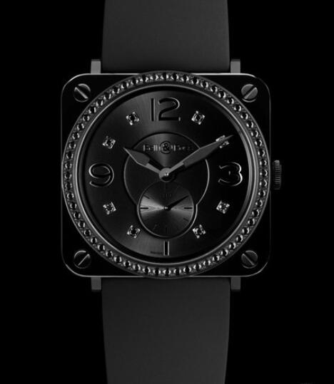 Bell & Ross Replica Watch AVIATION BR S Black Ceramic Phantom Diamonds BRS-BLC-PH-LGD/SRB Black Ceramic - Diamonds - Rubber Strap