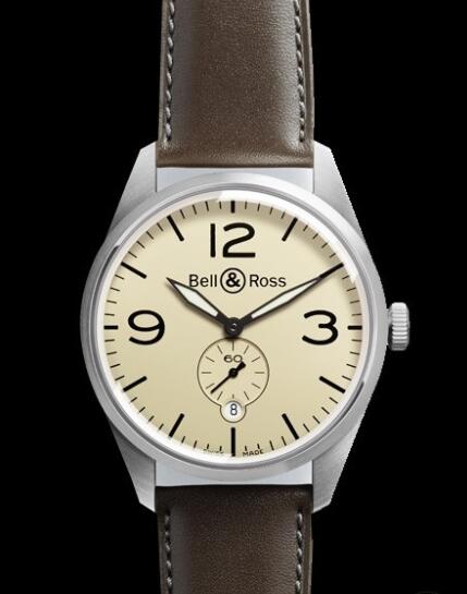 Bell & Ross VINTAGE Watch Replica BR 123 Original BRV123-BEI-ST/SCA Steel - Beige Dial