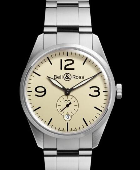 Bell & Ross VINTAGE Replica Watch BR 123 Original BRV123-BEI-ST/SST Steel - Beige Dial - Steel Bracelet