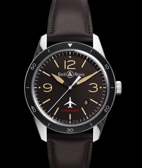 Bell & Ross VINTAGE Replica Watch BR 123 FALCON BRV123-FALCON/SCA Steel - Calfskin Strap