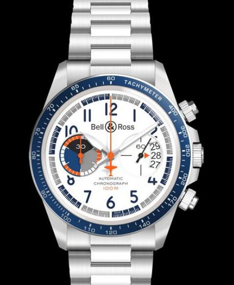 Replica Bell and Ross Watch BR V2- 94 Racing Bird VINTAGE BRV294-BB-ST/SST Stainless Steel - White Dial - Steel Bracelet