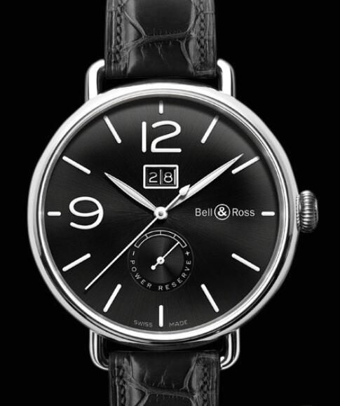 Bell & Ross VINTAGE Replica Watch WW1-90 Grande Date et Réserve de Marche BRWW190-BL-ST/SCR Steel