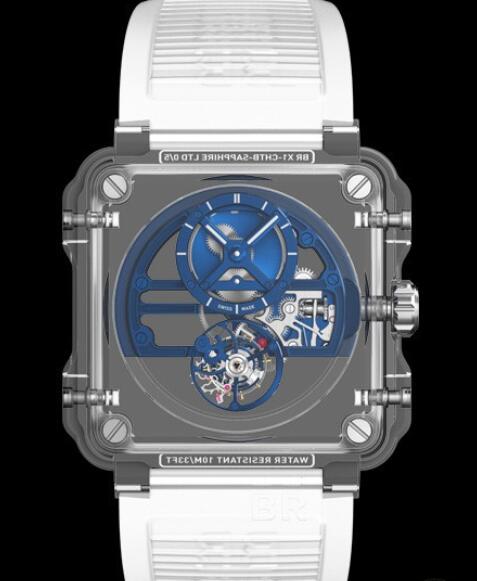 Replica bell and ross watches price BR-X1 Skeleton Tourbillon EXPERIMENTAL BRX1-SKTB-SABLU Sapphire - Skeletonized Dial - Rubber Strap