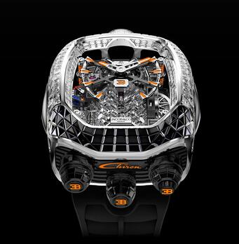 Jacob & Co. Bugatti Chiron Tourbillon Baguette Black & Orange Sapphires BU800.30.AA.UA.A Replica Watch