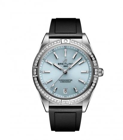 Breitling Chronomat Automatic 36 South Sea Stainless Steel White Gold Diamond Ice Blue Replica Watch G10380591C1S1