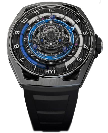 HYT Conical Tourbillon Titanium Blue Replica Watch H03068-A