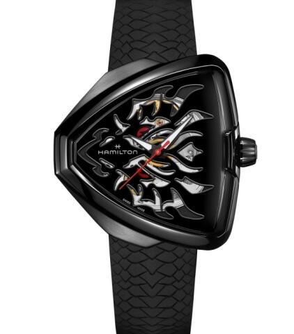 Hamilton Ventura Elvis80 Skeleton Dragon Black Replica Watch H24535332