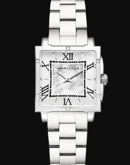Hamilton Jazzmaster Quartz Watch Square Lady Mother of pearl Dial Replica Watch H32291114
