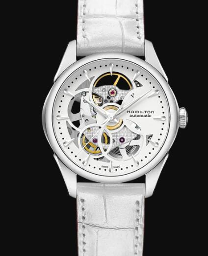 Hamilton Jazzmaster Automatic Watch Viewmatic Skeleton Lady White Dial Replica Watch H32405811