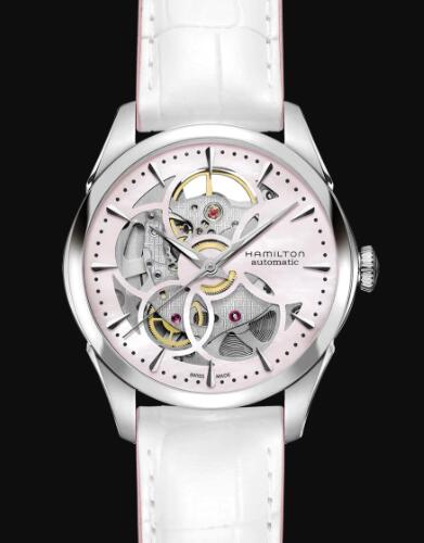 Hamilton Jazzmaster Automatic Watch Viewmatic Skeleton Lady Mother of pearl Dial Replica Watch H32405871