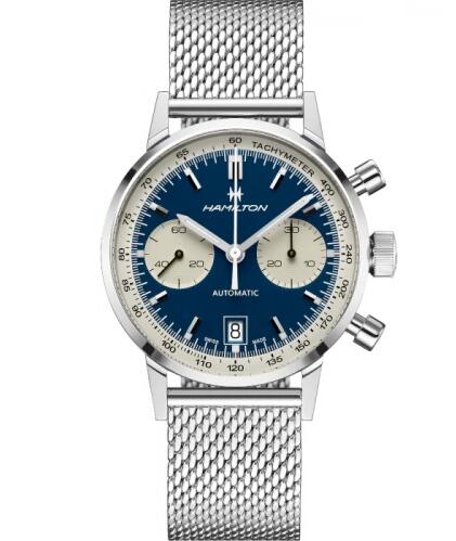 Replica Hamilton Intra-Matic 68 Auto Chrono Stainless Steel / Blue / Mesh Watch H38416141