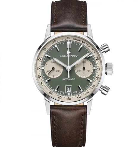 Replica Hamilton Intra-Matic 68 Auto Chrono Stainless Steel / Green / Strap Watch H38416560
