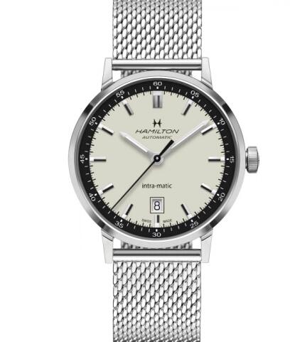Replica Hamilton Intra-Matic 40 Stainless Steel / Silver / Mesh Watch H38425120