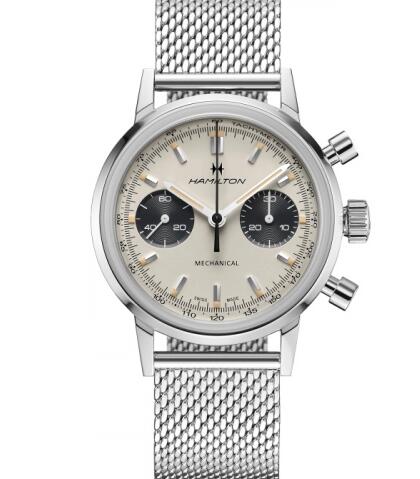 Replica Hamilton Intra-Matic Chronograph H Stainless Steel / White / Mesh Watch H38429110