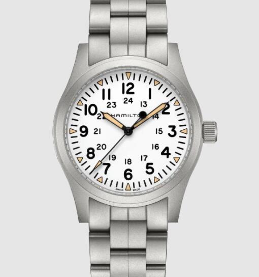 Hamilton Khaki Field Mechanical White dial stainless steel bracelet Watch AAA H69529113