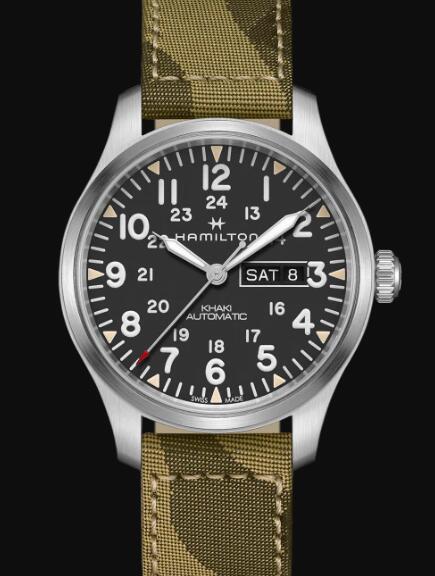 Hamilton Khaki Field Automatic Watch Day Date Black Dial Replica Watch H70535031