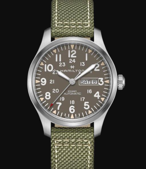 Hamilton Khaki Field Automatic Watch Day Date Grey Dial Replica Watch H70535081