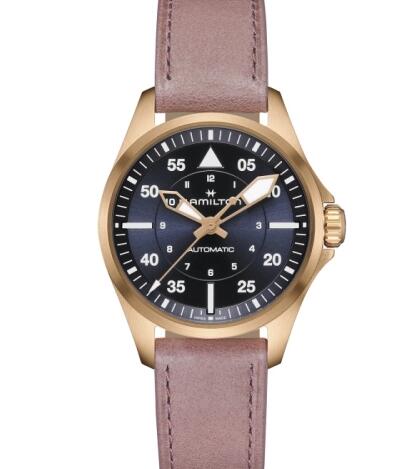 Hamilton Khaki Aviation Pilot Day Date Auto 36 Rose Gold Blue Replica Watch H76245840