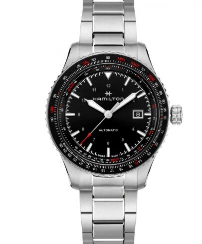 Hamilton Khaki Aviation Converter Auto Stainless Steel Black Bracelet Replica Watch H76615130