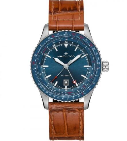 Hamilton Khaki Aviation Converter Auto GMT Stainless Steel Blue Replica Watch H76715540