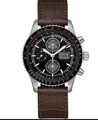 Hamilton Khaki Aviation Converter Auto Chrono Stainless Steel Black Replica Watch H76726530
