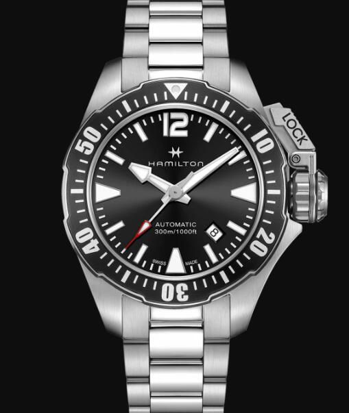 Hamilton Khaki Navy Review Automatic Watch Frogman Black Dial Replica H77605135