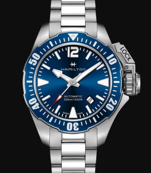 Hamilton Khaki Navy Review Automatic Watch Frogman Blue Dial Replica H77705145