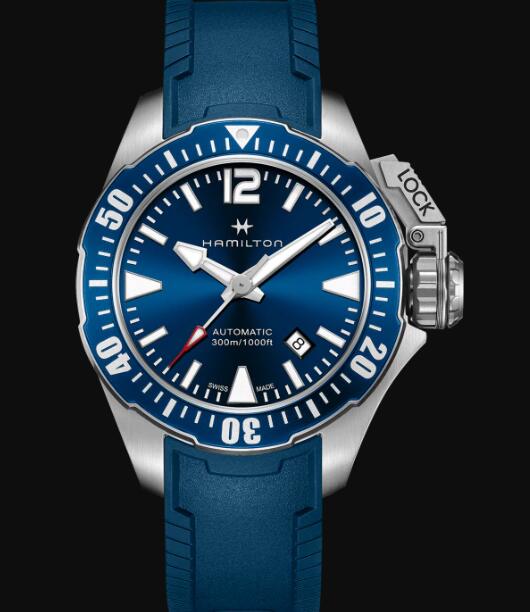 Hamilton Khaki Navy Review Automatic Watch Frogman Blue Dial Replica H77705345