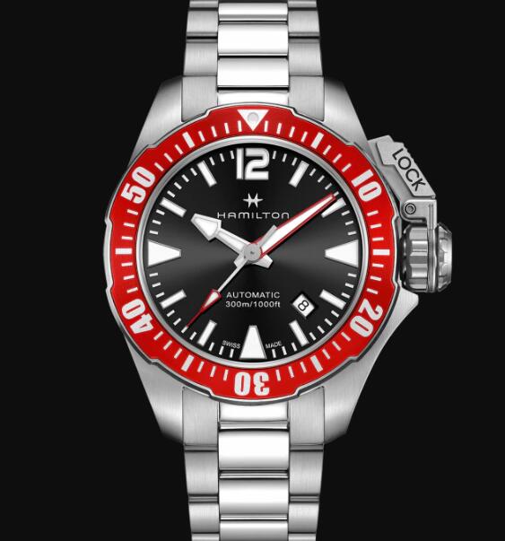 Hamilton Khaki Navy Review Automatic Watch Frogman Black Dial Replica H77725135